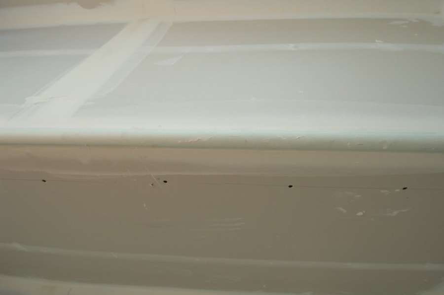 Sample photo: a room taped and coated.
